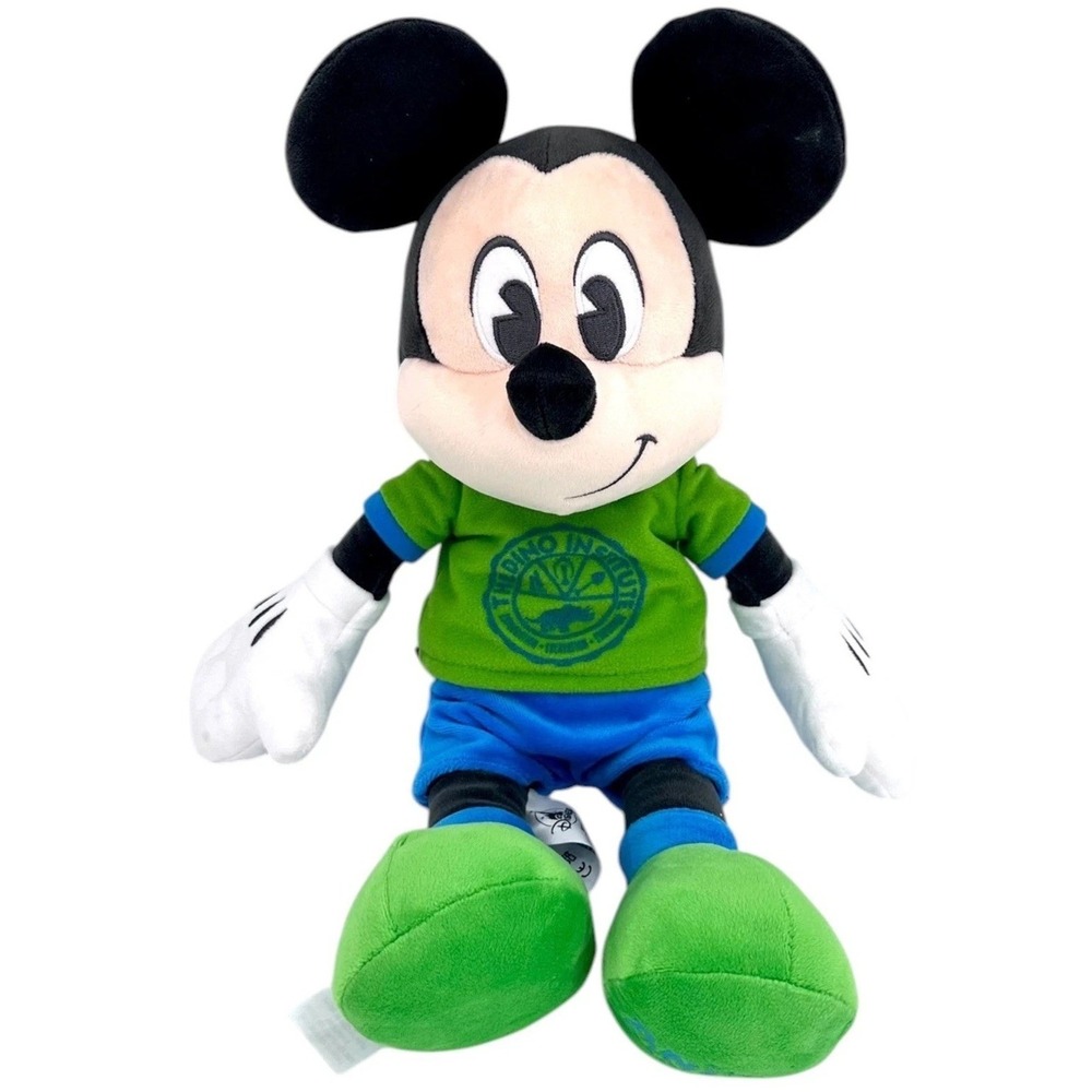 Disney Parks Mickey Mouse Plush Animal Kingdom Green Blue 17"
